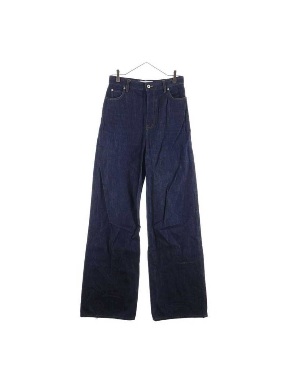 Loewe Wide Leg Jeans Button Fly Denim Pants Indigo